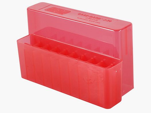 MTM Scatola per cartucce J-20-LLD-29 rossa trasparente con coperchio per 20 cartucce 7mm Rem. Mag. - .338 Win. Mag.