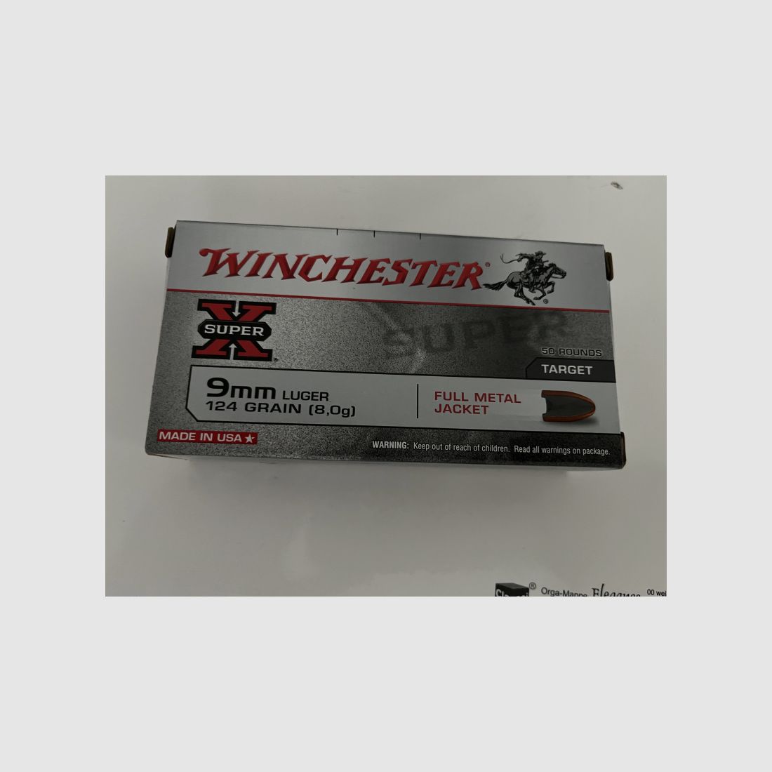 9 mm Luger Winchester 124 grain super X 500 Schuss