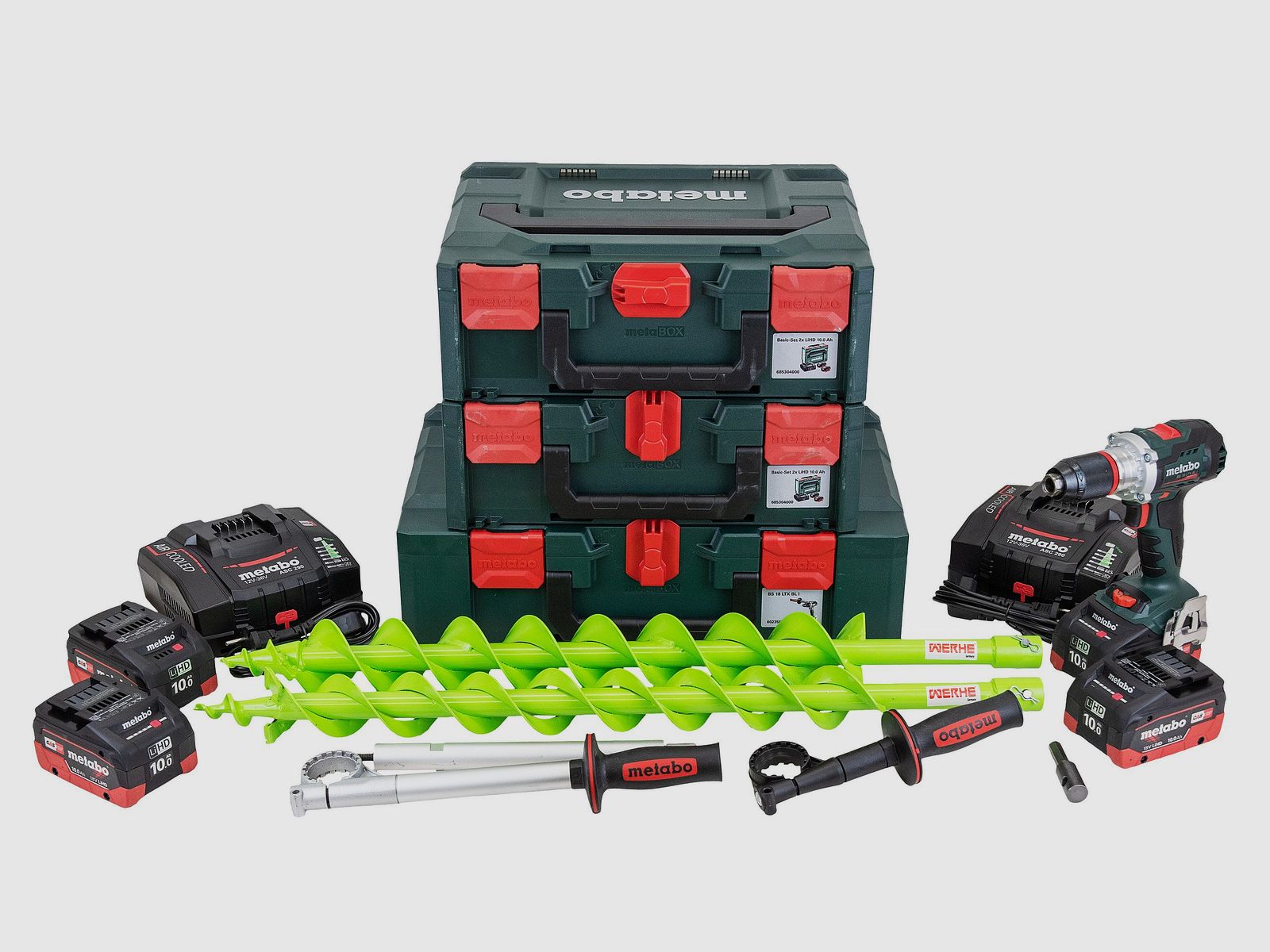 Pflanzbohrer-Set mit leichten Bohrern und Metabo BS 18 LTX BL I