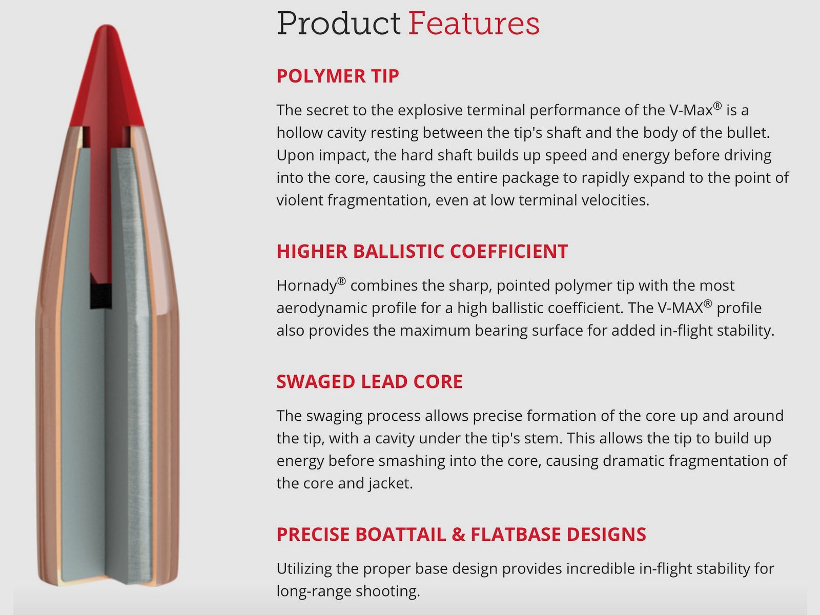 Hornady 167149 .22 WMR V-Max 1,9g 30grs. bleifrei Büchsenmunition