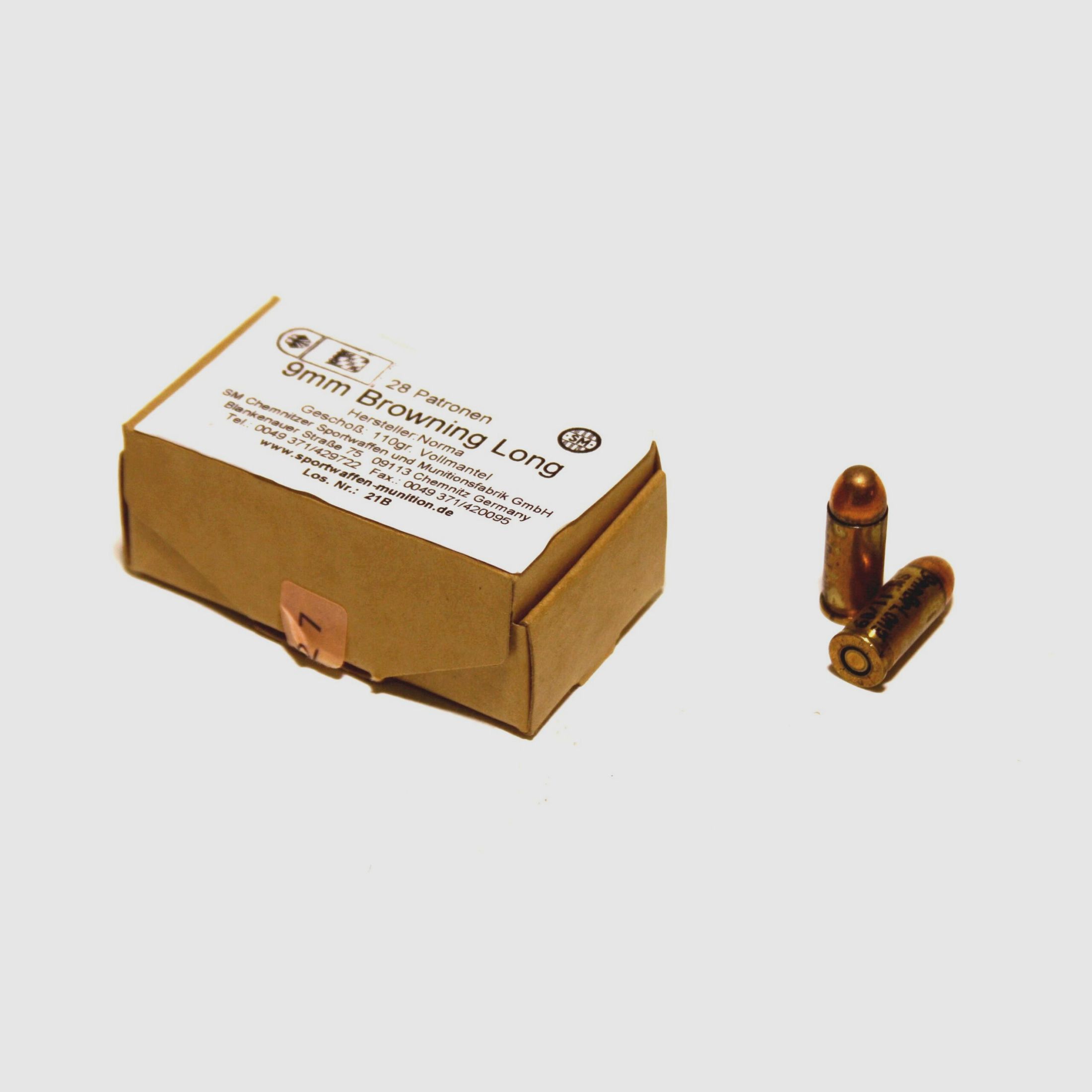 Norma SM, 9 mm Browning Long, VM, 110gr., 28 Stk.