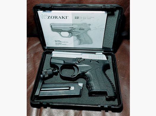 Zoraki M 906 Titan pistola de fogueo 9 mm P.A.K. PTB 1012 – con maletín