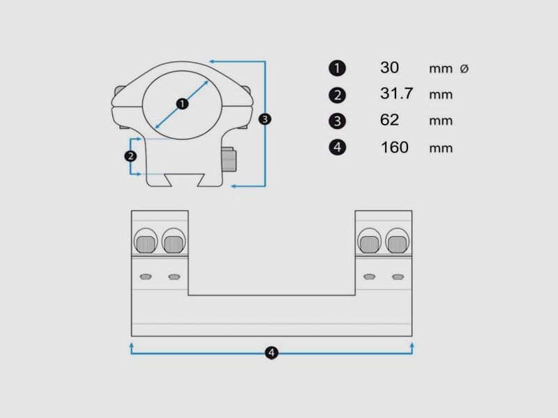 Montage Arken Cantilever 30 mm Weaver/Picatinny 0 MOA, image 5 sur 6