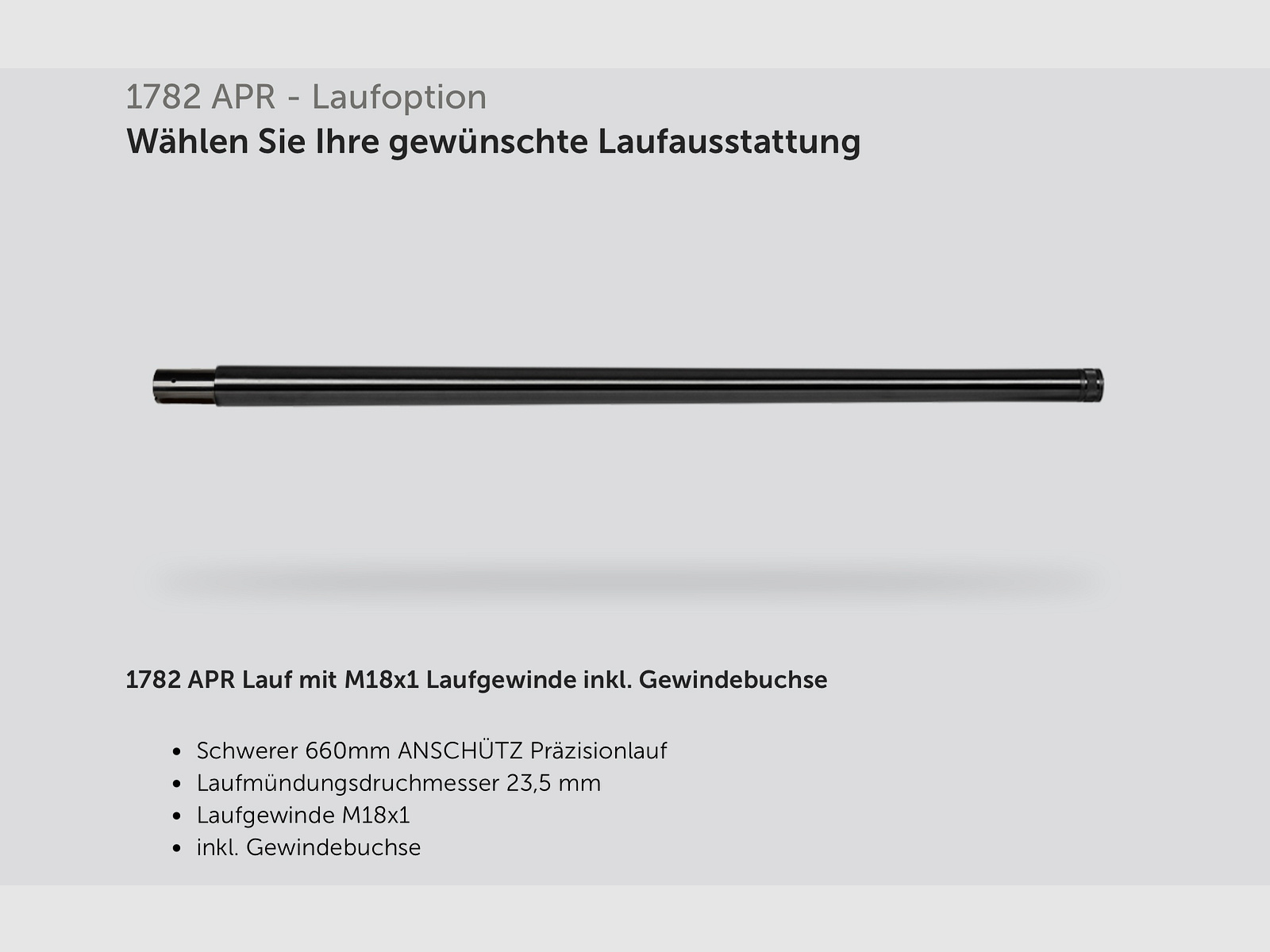 J.G. Anschütz 1782 APR 6,5 Creedmoor Carbon Grey en el chasis Premier ACC de MDT M18x1 660 LL
