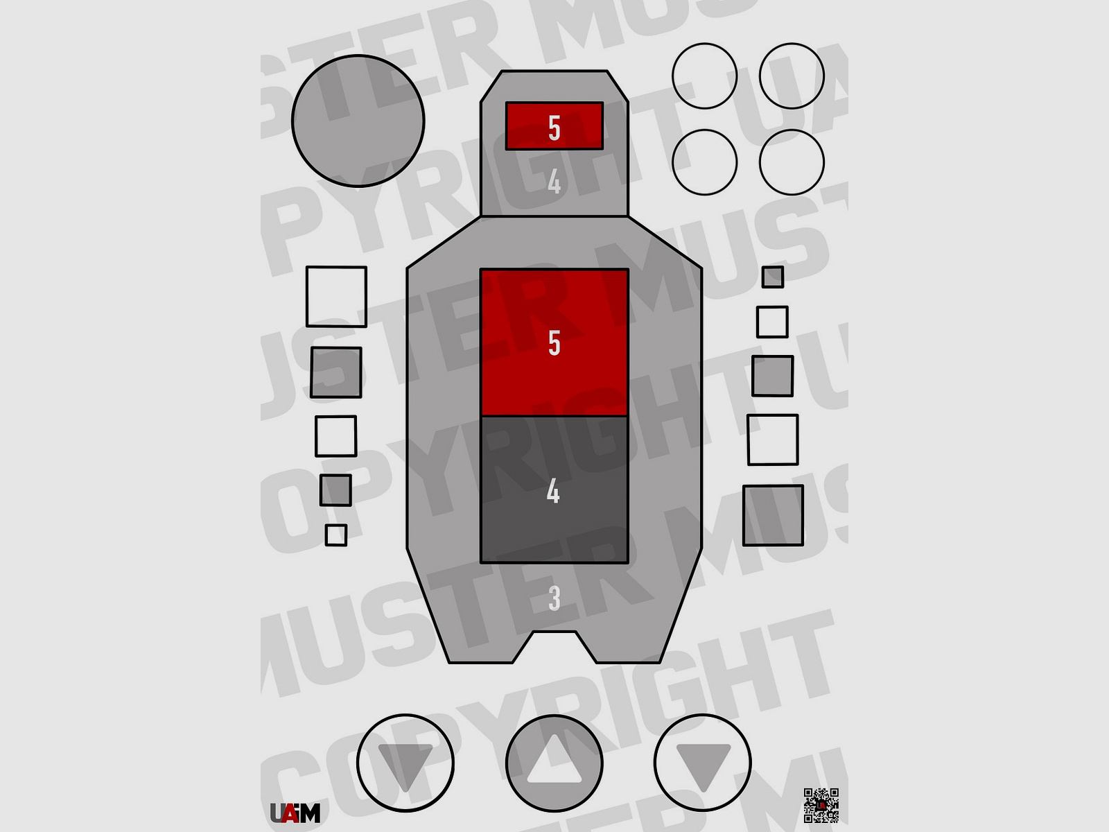 Multi Drill 2 Target DIN A1 Vielseitige Zielscheibe fr dynamisches Schiet...