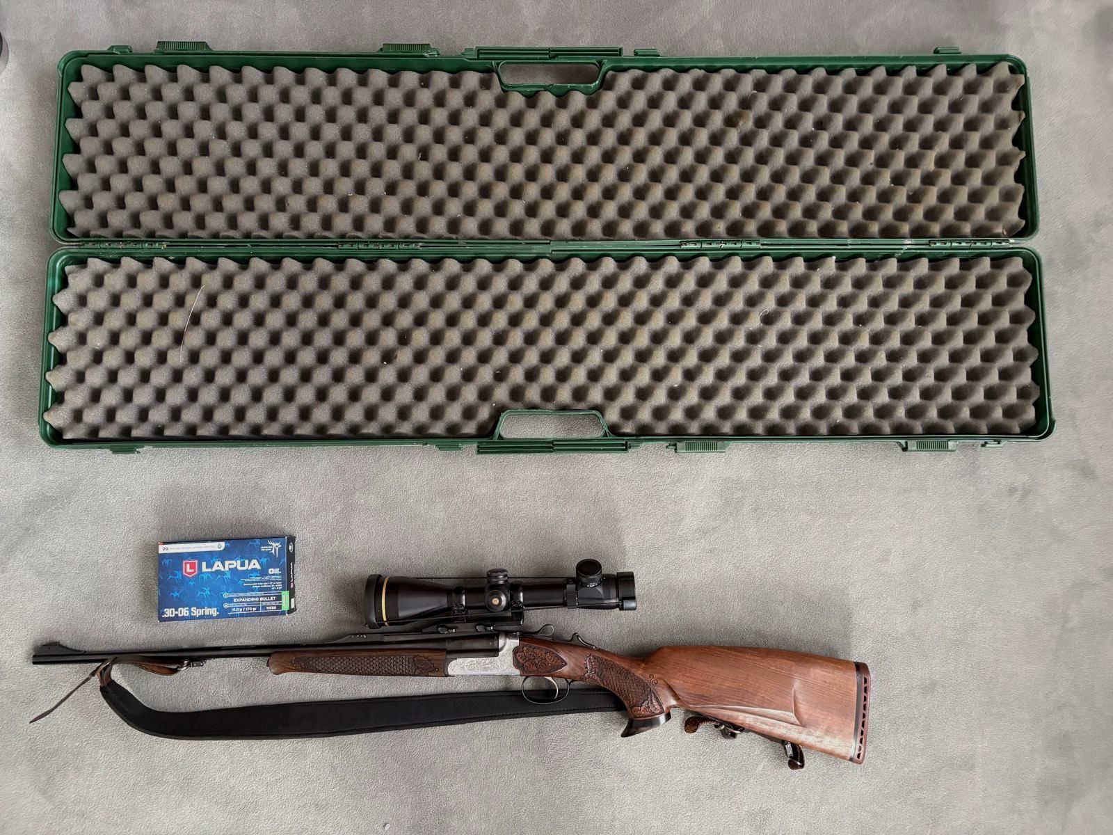 Kipplaufbüchse Sabatti 98, inkl. Optik, Waffenkoffer und Munition