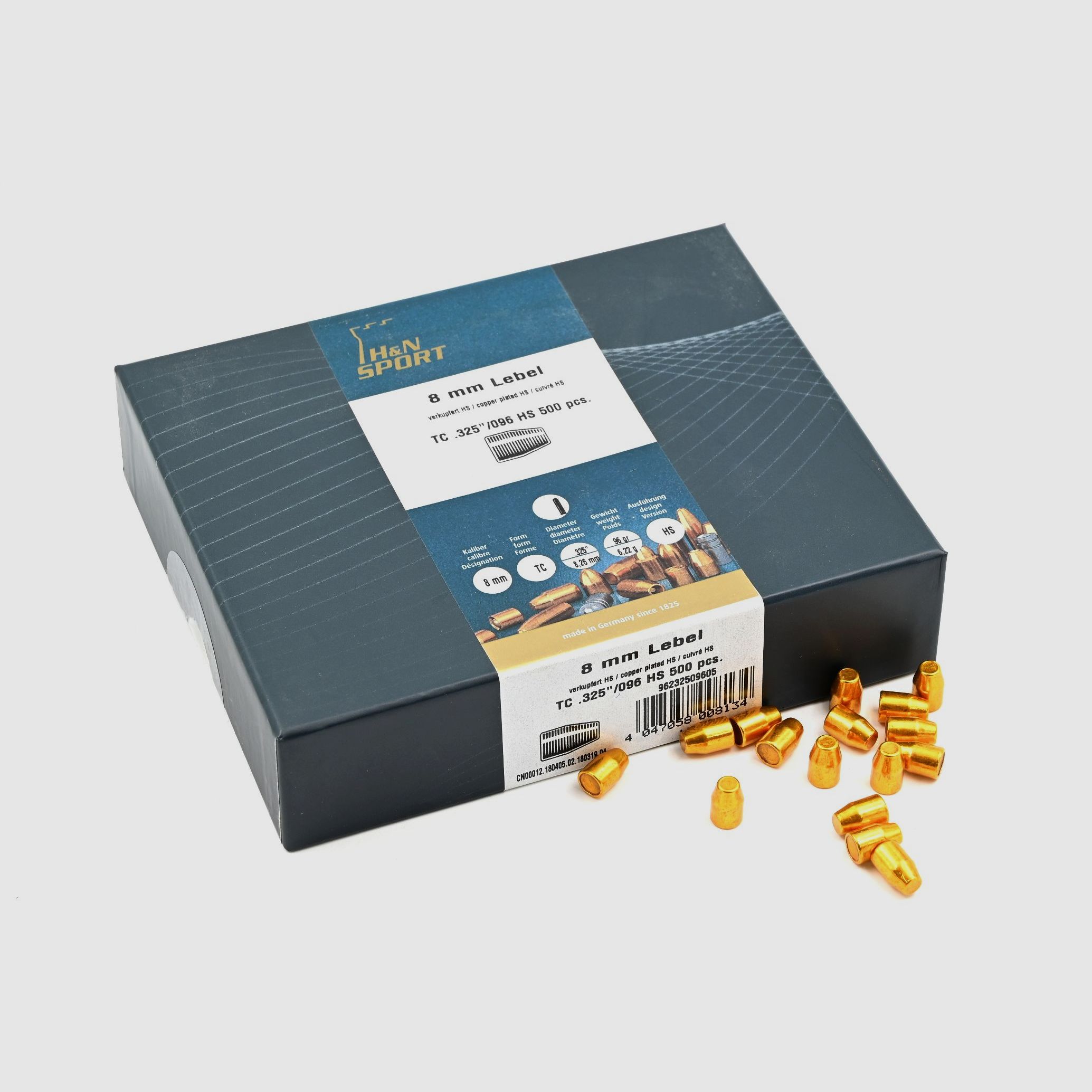 Pistolen/Revolvergeschosse, H+N .325 HS-KS, 96gr, 500 Stk,