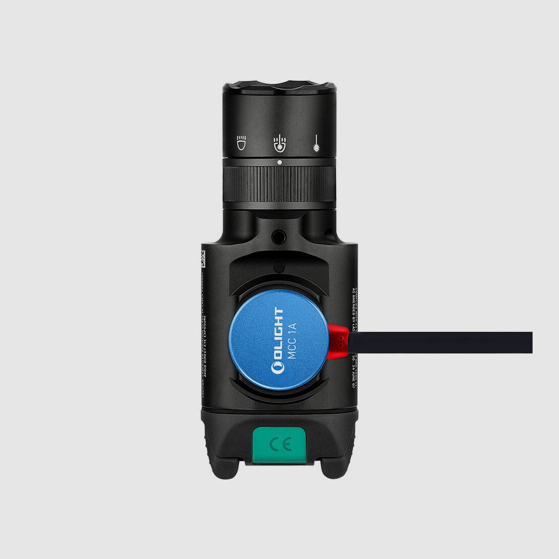 OLIGHT BALDR PRO R Taktische Lampe 1913 GL mit grünem Laser & 1350 Lumen LED Schwarz, Bild 3 von 4