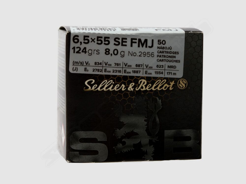 Sellier & Bellot FMJ 9,0g/ 124grs., 50 Stk. 6,5x55