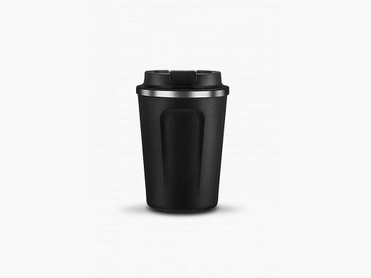 Asobu - Cafe Compact - Isolierter und kompakter Edelsthalbecher 380ml Schwarz