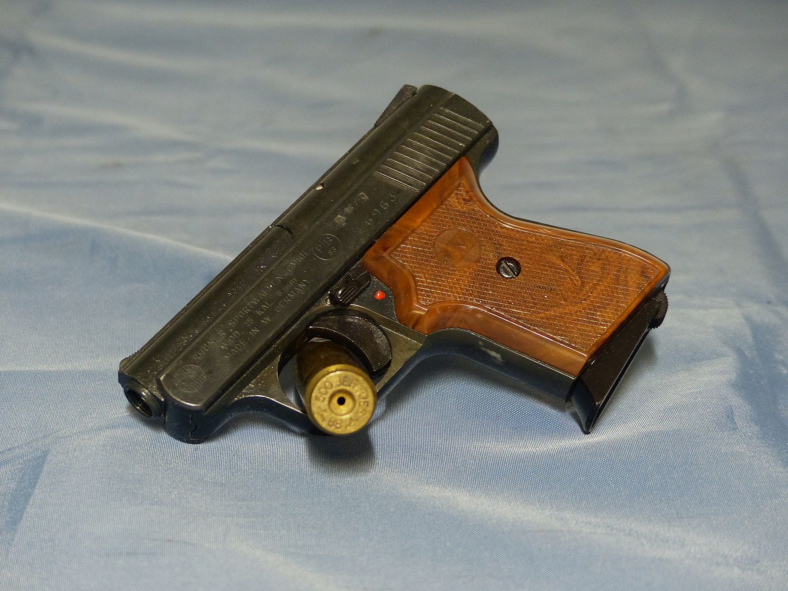 Schreckschuss Gas Pistole Rhöner Sportwaffen GmbH SM 15 Cal. 8 mm Knall PTB 83/2 aus 1977 vintage