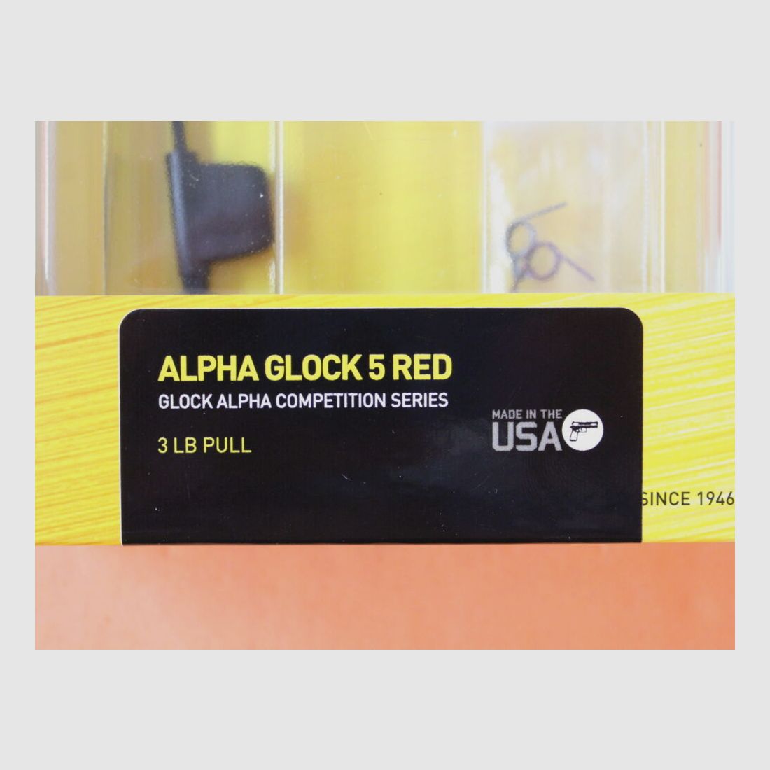 Timney Glock (Gen5): Timney Alpha Trigger Kit Red LG (ALPHAGLOCK5LGRED) 3lb/ Trigger resistance approx. 13.6N