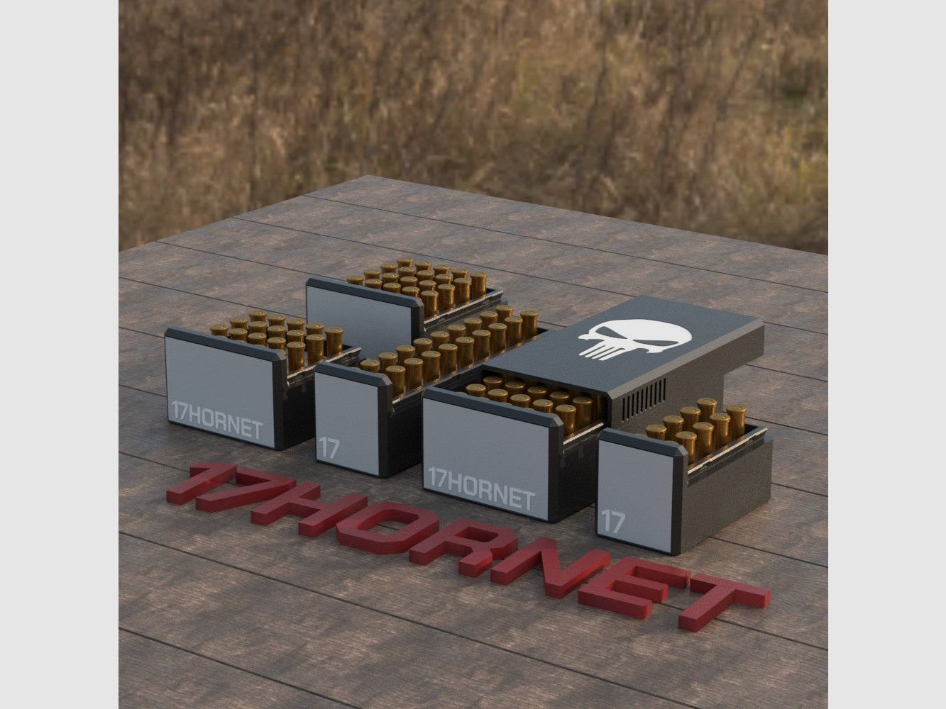 Filamelt ammunition box / Ammo Box .17 Hornet - cartridge box for 50 rounds, Made in Germany