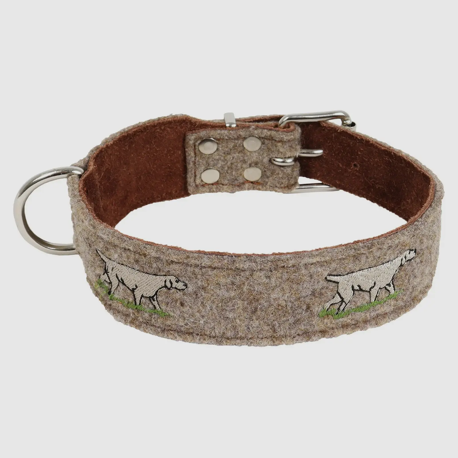 AKAH Collar made of Wool Felt and Yak Leather 35 mm