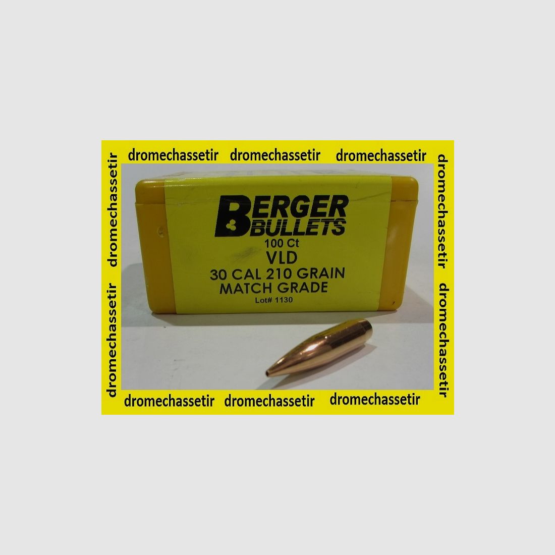 Box mit 100 Geschossen Berger, Kal. 30, 210 Grain VLD Match Hunting (BTHP)
