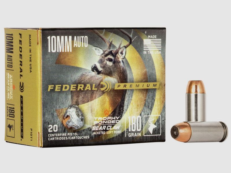 Federal Premium Trophy Bonded Bear Claw 10mm ACP 180GR BSP 20 Patronen
