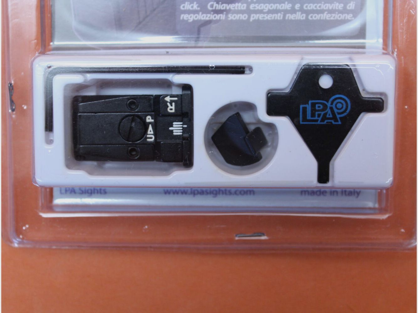 LPA. SIG Sauer: Mikrometervisier LPA schwarz/ gerillt incl. Korn (SPR28SS07) für Classic Line und SP2002.