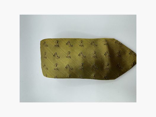 Robert Keyte Krawatte 100% Seide gold farben Motiv beiger Hase
