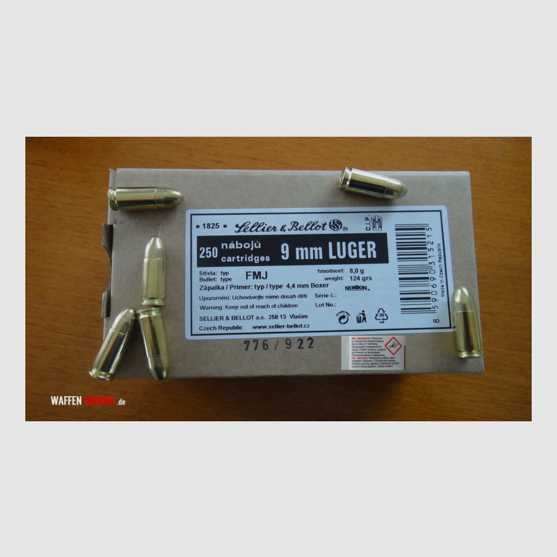 Sellier & Bellot 250 Stück Patronen 9mm Luger - Sellier & Bellot