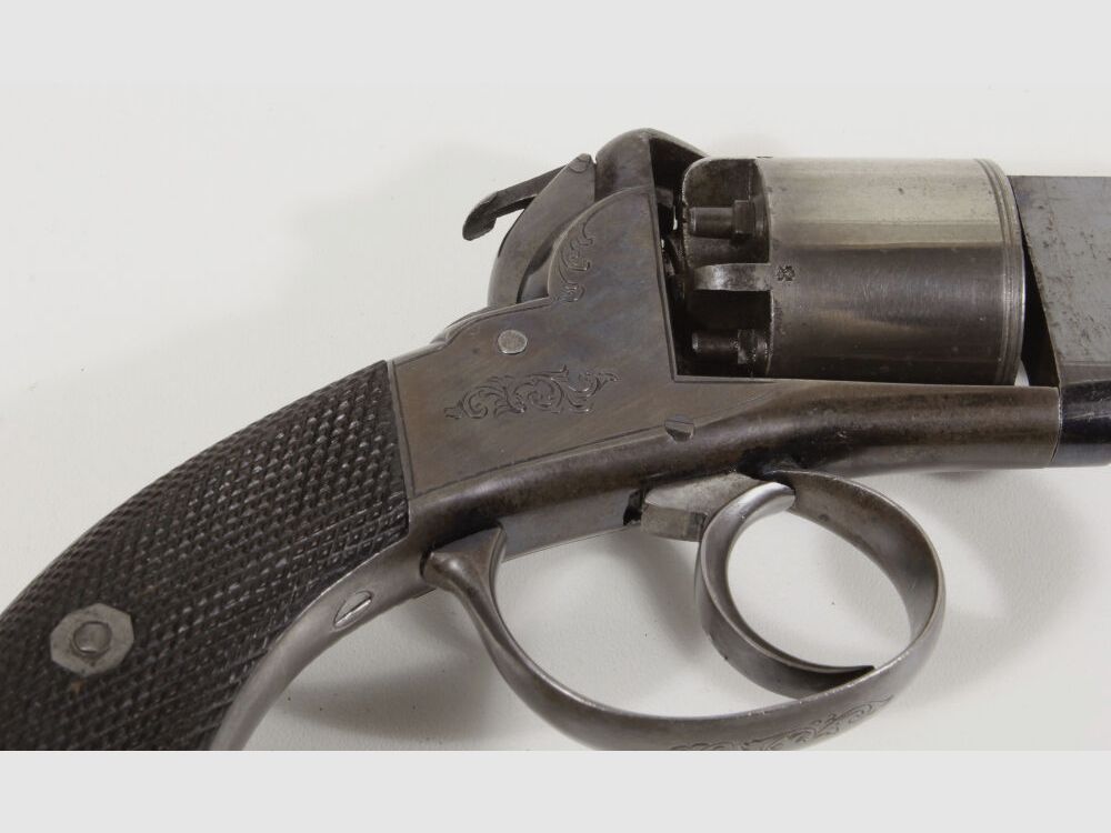 Originele percussie revolver R. Jones Liverpool in de doos Artikel 15856