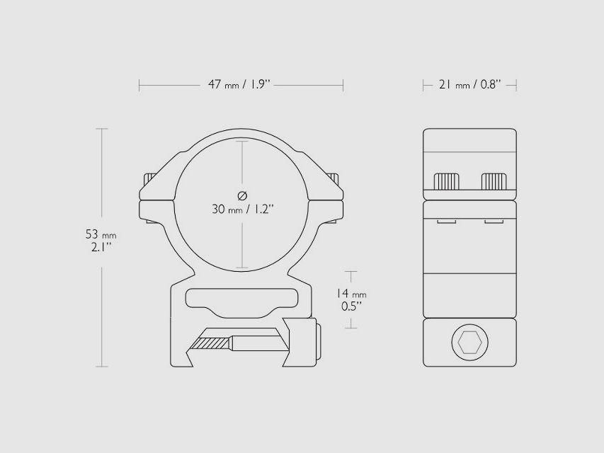 Hawke Match 30mm 2-teilige Zielfernrohrmontage Weaver/Picatinny, Bild 2 von 4