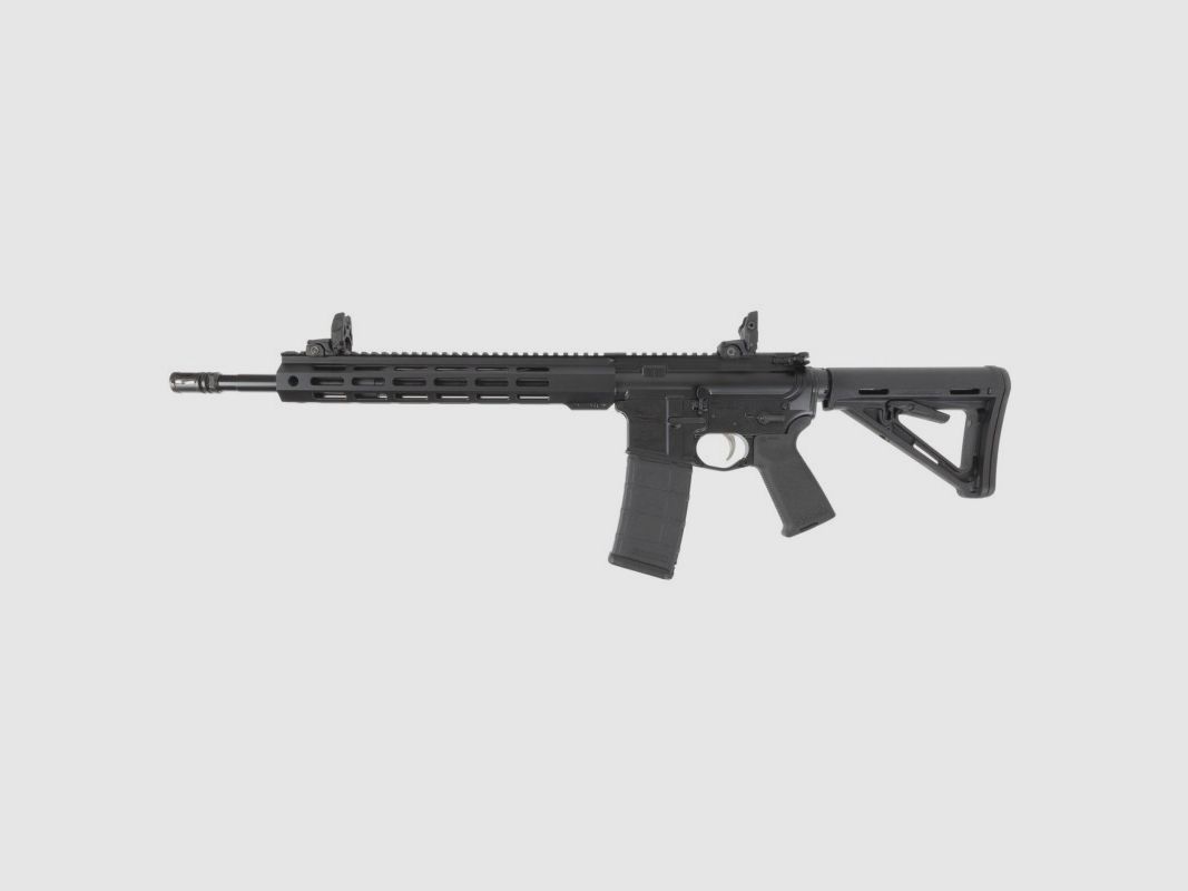 Rifle PSA 16" Mid-Length 5.56 NATO 1/7 Nitride 13" Lightweight Hex M-Lok MOE EPT con conjunto de miras MBUS, imagen 2 de 2