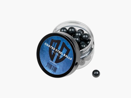 50x GECOTEERDE STAALBOLLEN | PP | 2,5gr. | Stalen kern met kunststof coating | 10,9mm | Cal.43 | Walther PPQ M2 | T4E TPM1