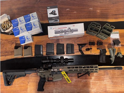 Haenel CR 223, 16,5" – Matchabzug – inkl. ZF + RedDot + Magazine + verstellbare Gastentnahme + ATec Mündungsbremse