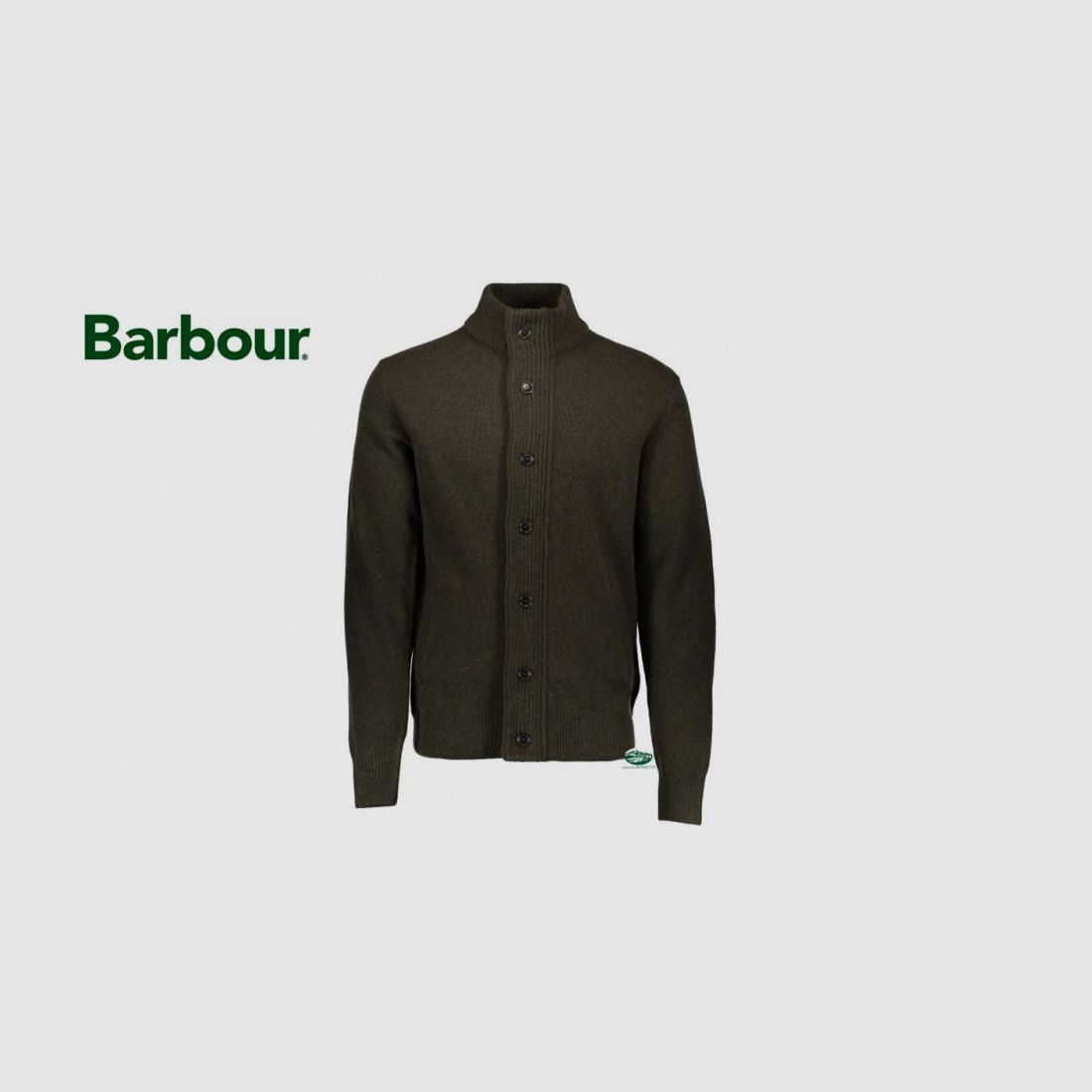 BARBOUR Zip-Pullover Essential Lambswool grün melange
