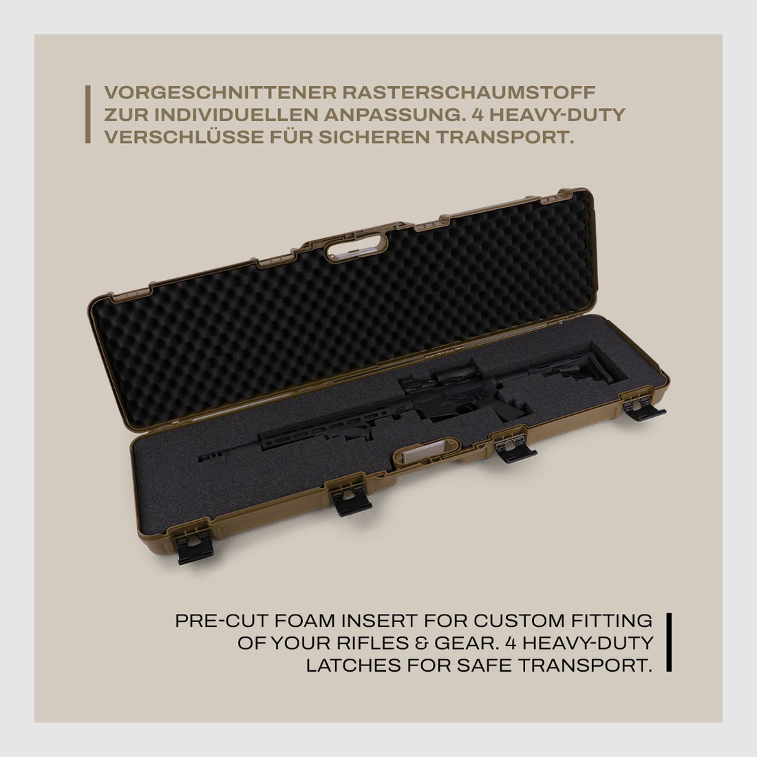 Funda para Rifle Winter W11 117 cm – estuche rígido robusto para armas largas