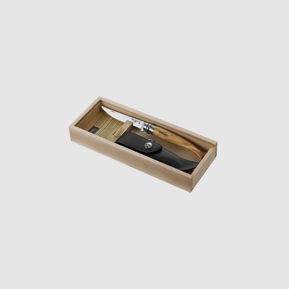 Opinel Slim Line, Geschenkset in Holzbox