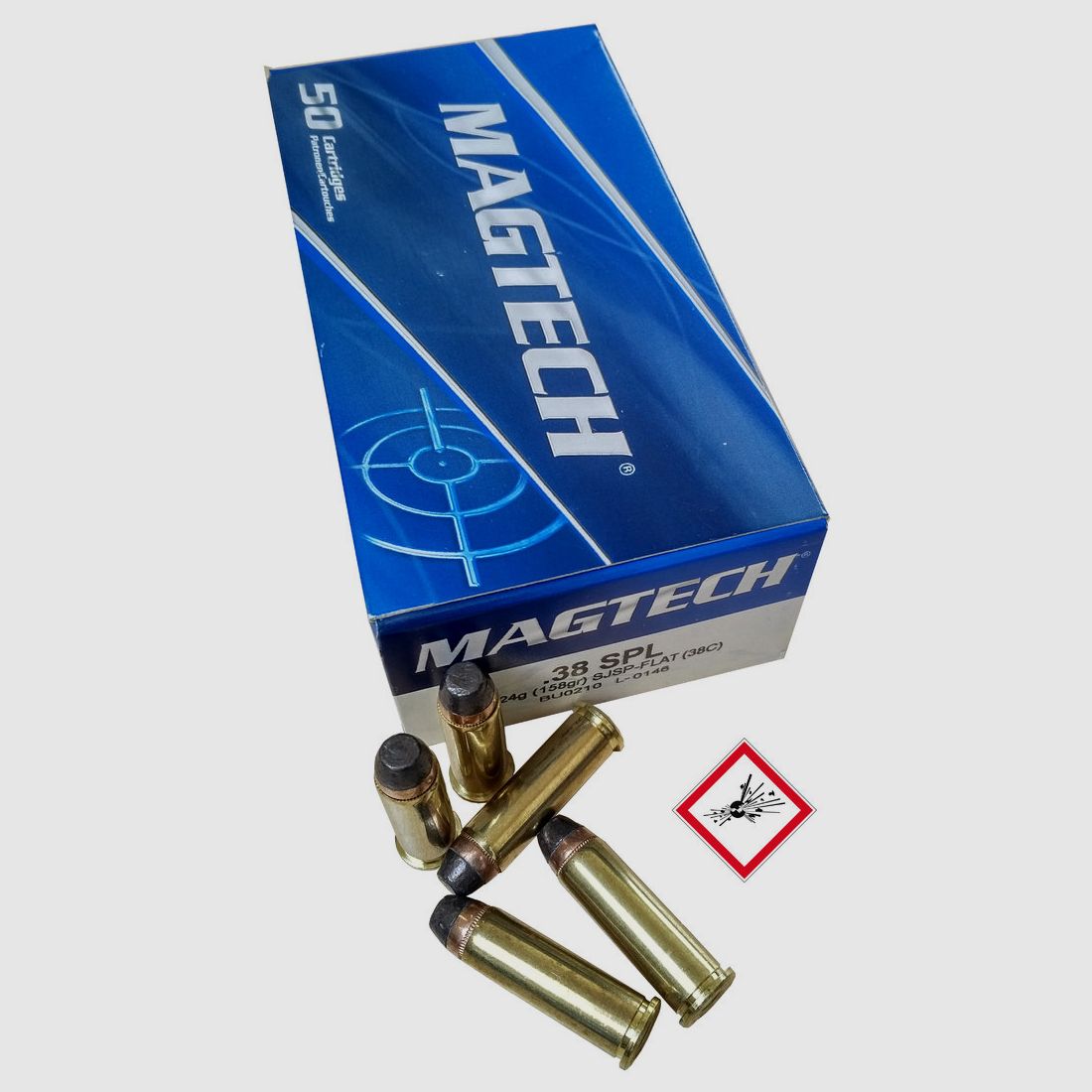 Cartouche de revolver Magtech .38Spec. SJSP 158grs.