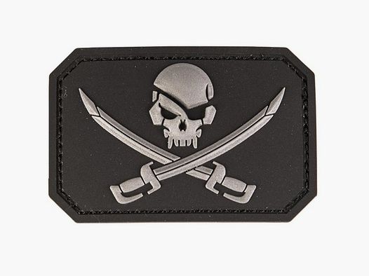 3D Skull w. Swords PVC Totenkopf Patch