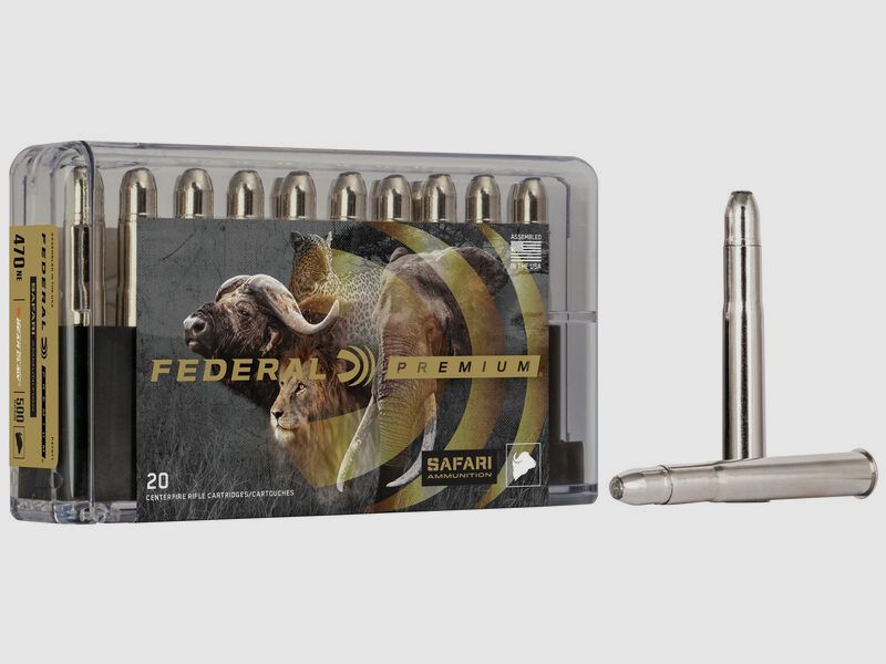 Federal Premium Safari Trophy Bonded Bear Claw .470 NE 500GR bonded JSP 20 cartridges
