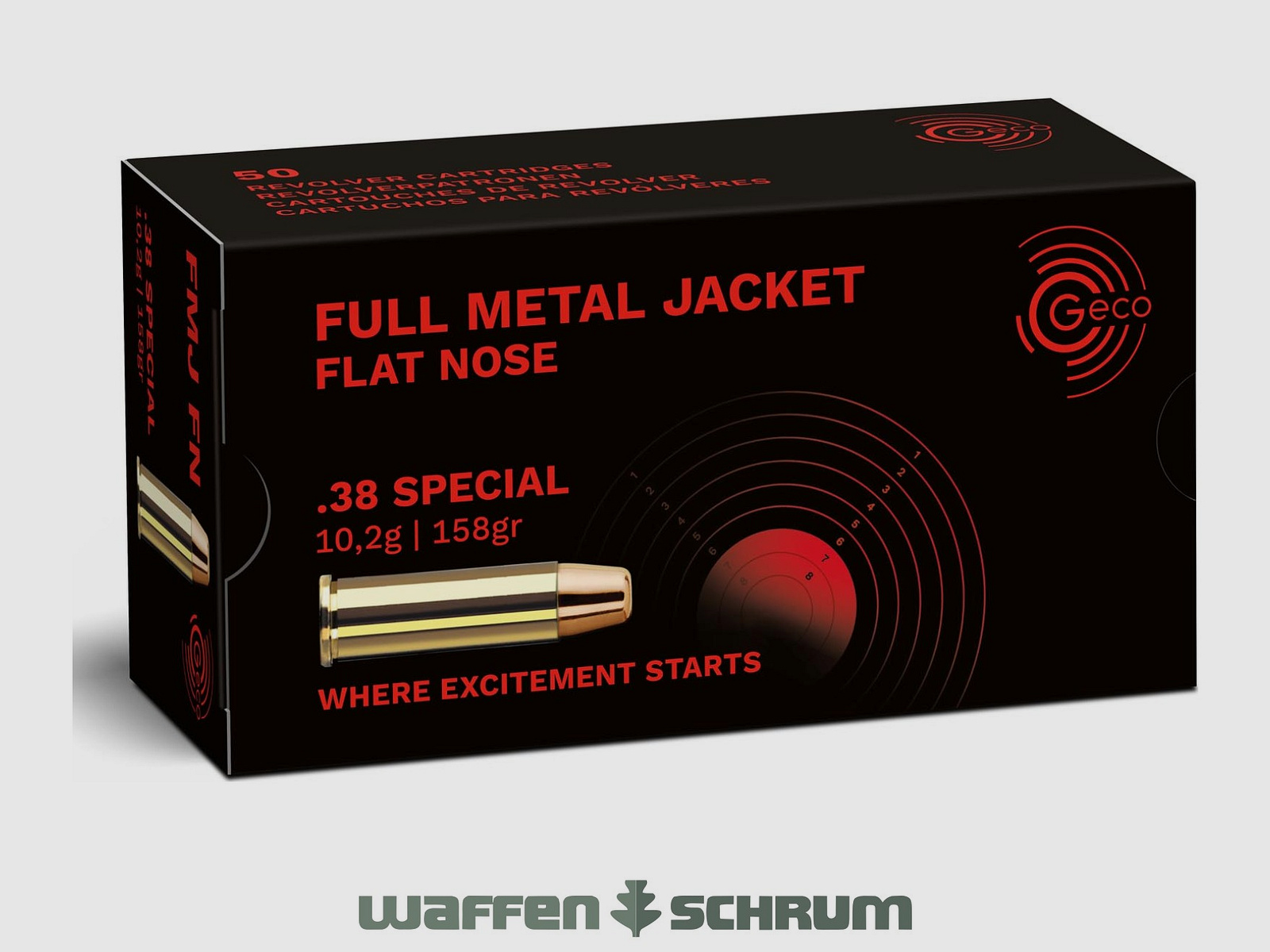 Geco Vollmantel-Fl. 10,2g - 158gr .38Special