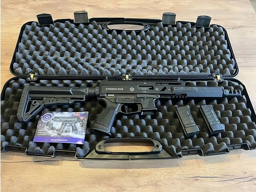 Grand Power Stribog RSR mit höhen- und seitenverstellbaren AR15 Schaft 9mmLuger