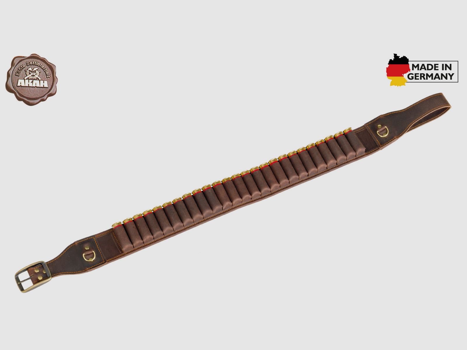 AKAH Patronengürtel Büffel-Leder