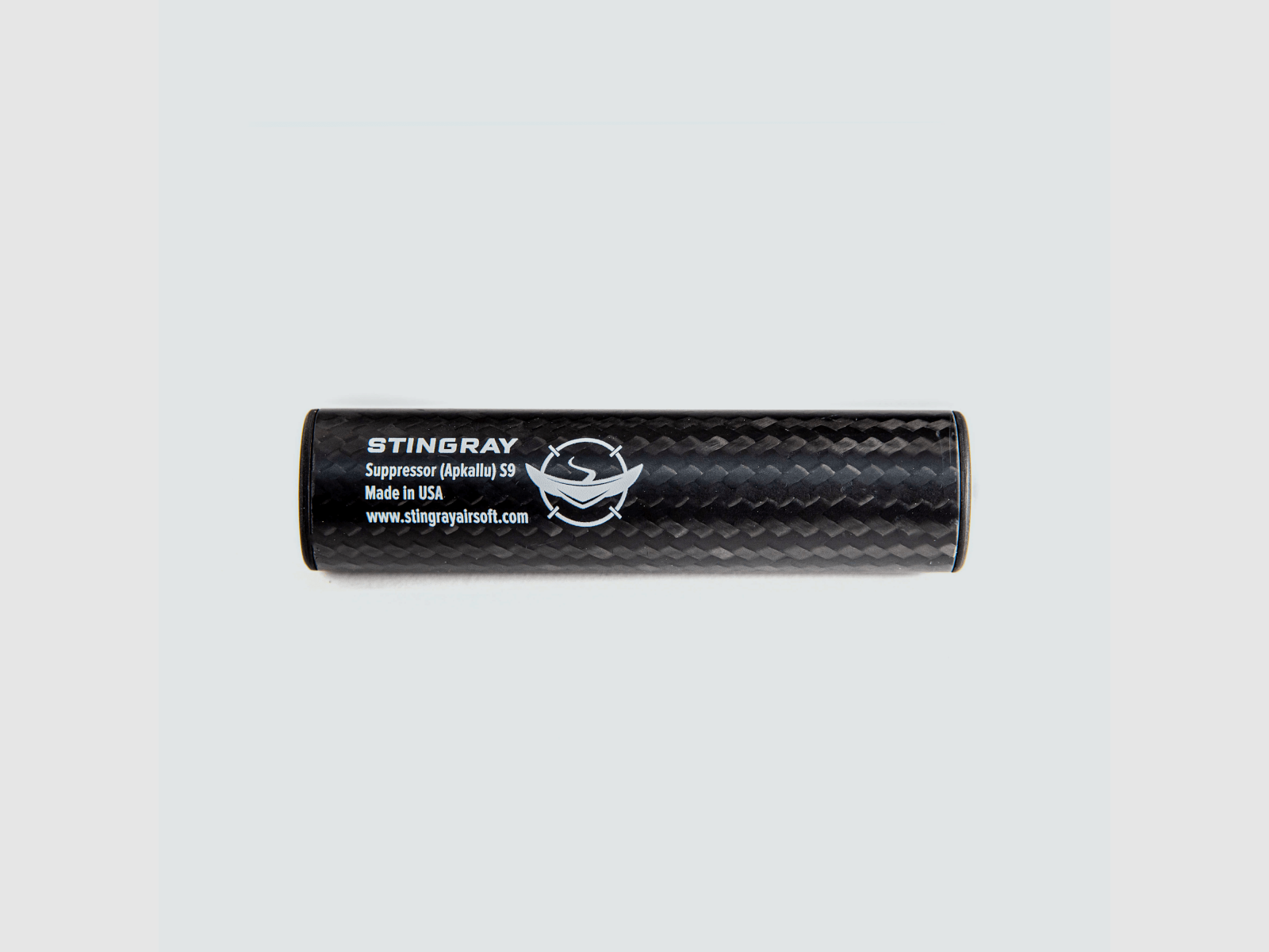 Stingray APKALLU S9 Silenciador de Airsoft de Fibra de Carbono con Reducción de Ruido | 14 mm CCW