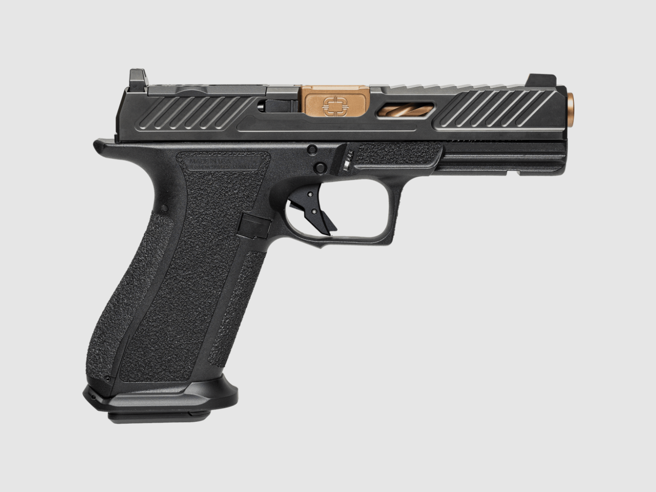 Shadow Systems Pistole DR920 Elite OR, 9mmLuger, 4.5" Lauf geflutet Bronze, 17+1