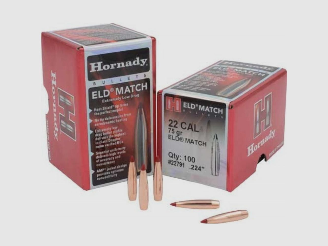 .224 projektiler Hornady ELD 75 gr VE100