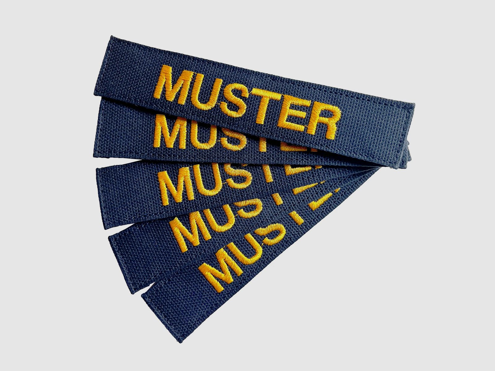 ASMC Namensbänder 5er Set blau goldfarben