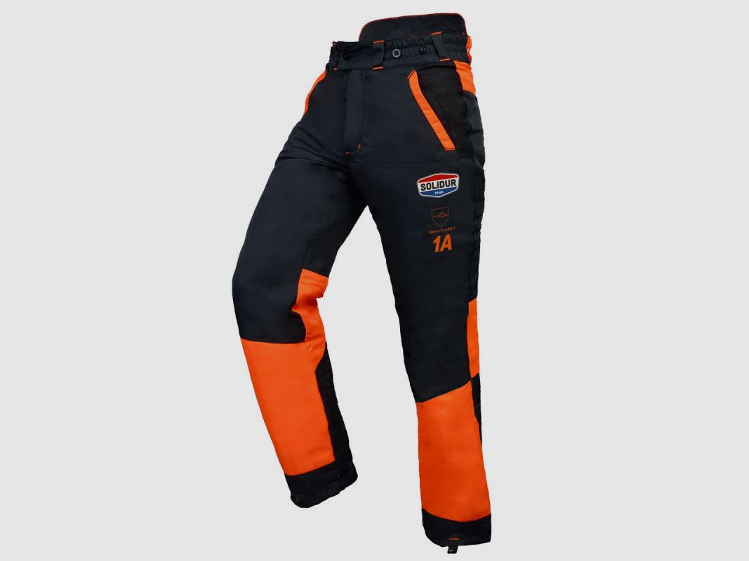 Authentic klasse 1 type A veiligheidsbroek Oranje/Grijs, afbeelding 2 van 4