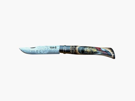 COLTELLO – OPINEL – N.12 CARBONE REALIZZATO A MANO CON SPARTANO E LEONE