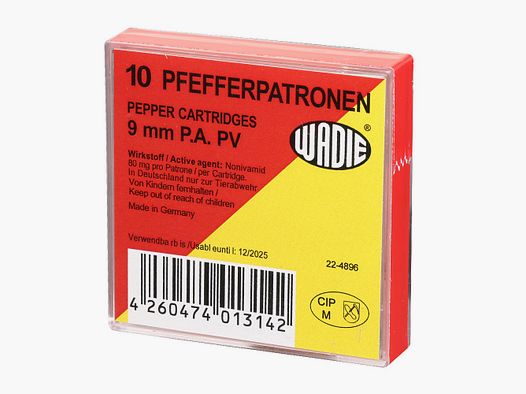 Wadie Pfeffergaspatronen 9mm. P.A. PV