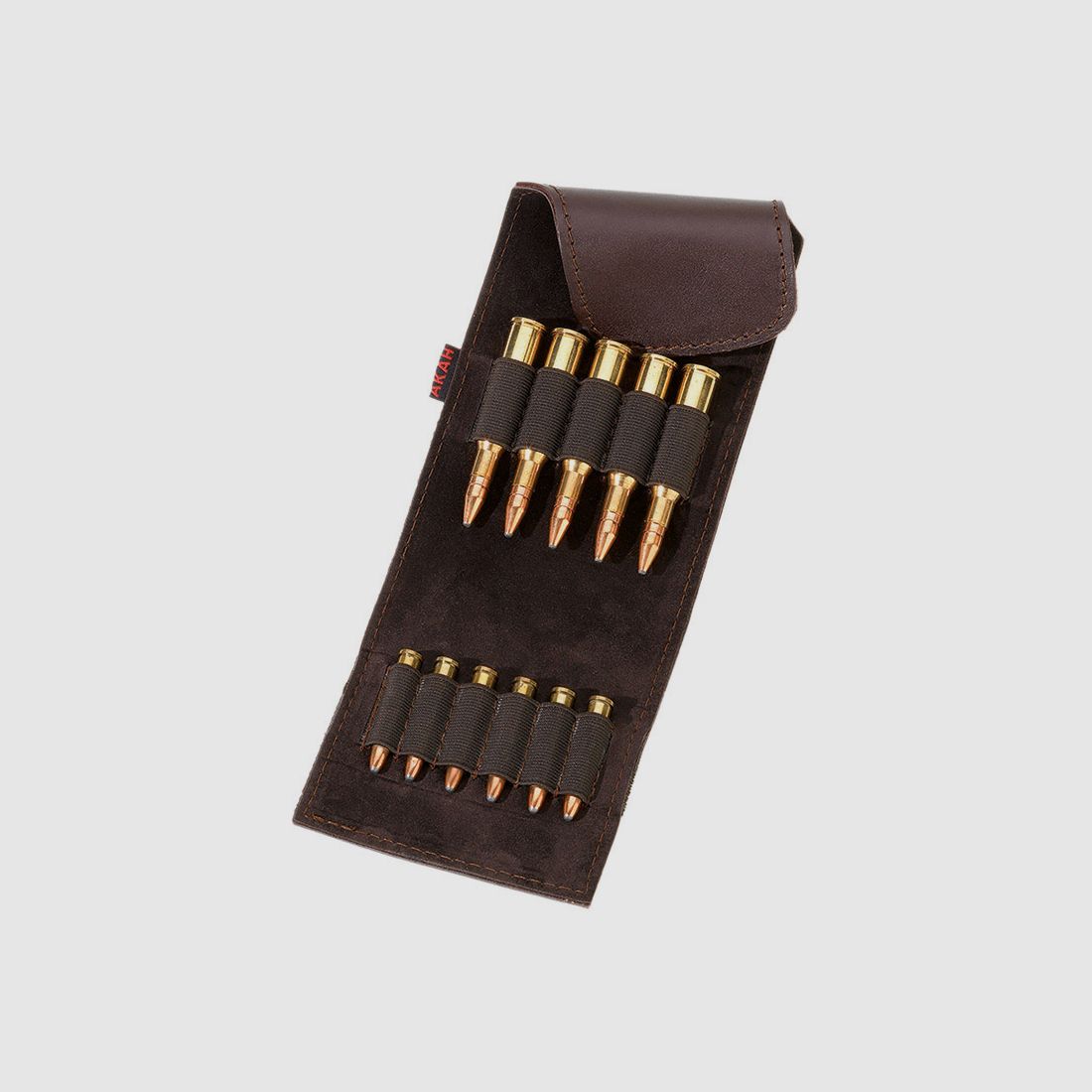 Etui na naboje AKAH ze skóry bawolej 5 dużych/6 małych nabojów
