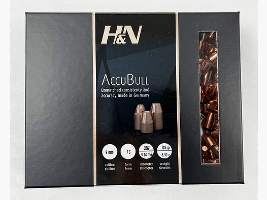 H&N AccuBull Geschosse TC  .356/125