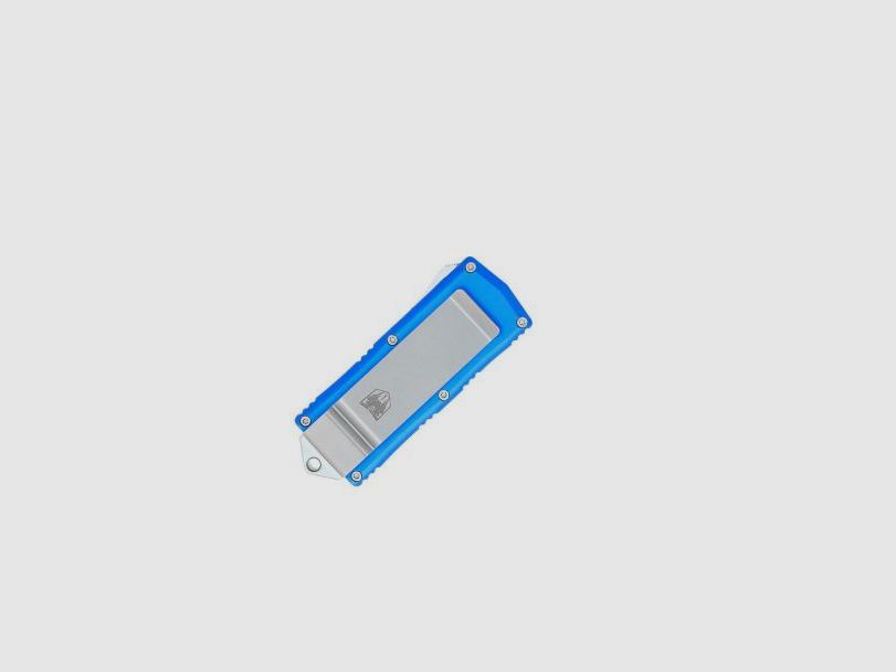 CobraTec OTF Money Clip bleu couteau automatique OTF avec lame drop point, image 11 sur 12