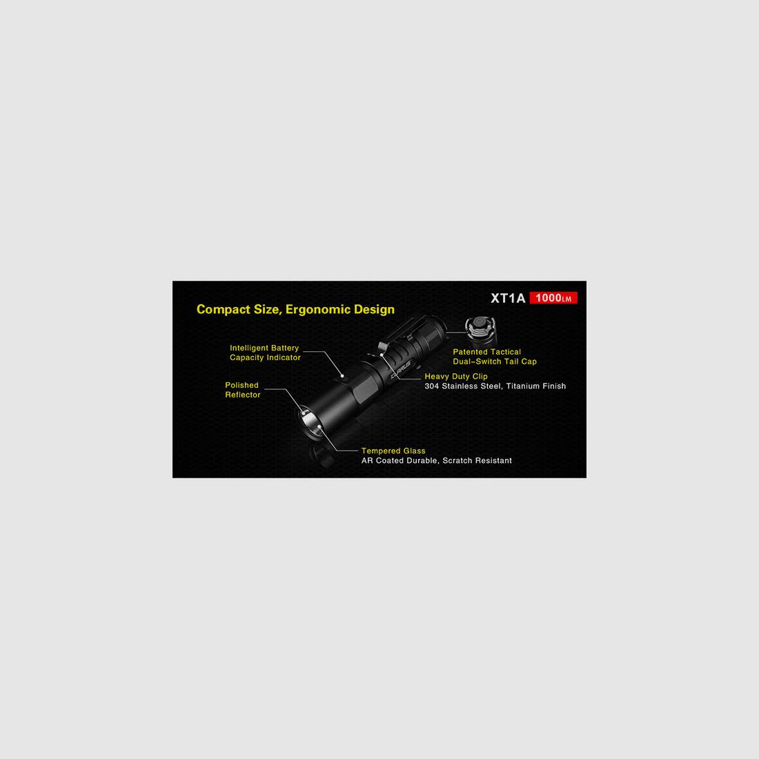 LED flashlight XT1A, 1,000 lumens (including battery), image 9 of 12