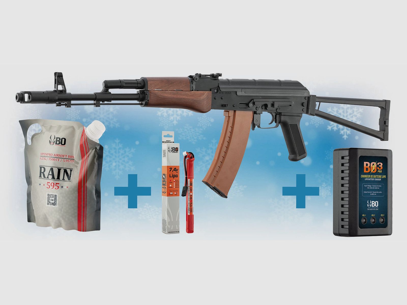 Pack Replikat AEG AK74 + LiPo-Akku + Ladegerät + Futteral, Bild 7 von 7