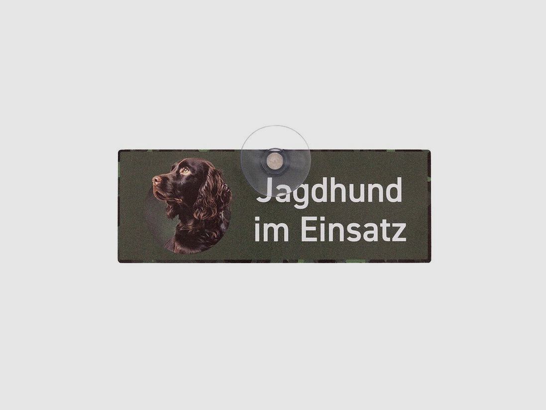 Wilde Hilde Autoschild mit Saugnapf - Hundeführer mit verschiedenen Motiven